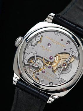the back side of the Laurent Ferrier MICRO-ROTOR GALET SQUARE.