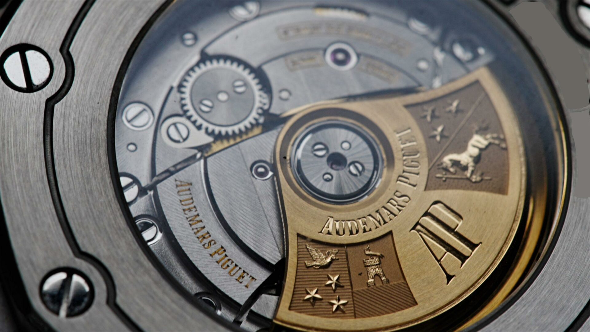 Back side of the Audemars Piguet Royal Oak Offshore Chronograph Elephant watch.