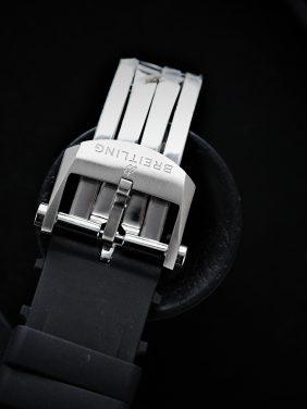Diamond embezzled Breitling B01 42 Chronomat watch strap and buckle.