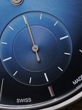 H.Moser & Cie. Venturer Small Seconds Xl watch dial zoomed in.