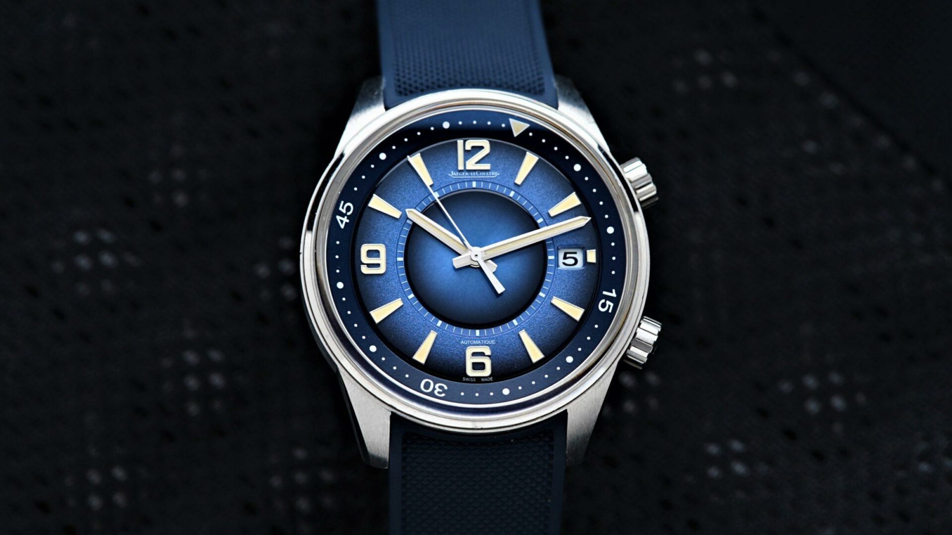 Jaeger-LeCoultre Polaris Limited Stunning Blue Dial watch featured under white lighting.