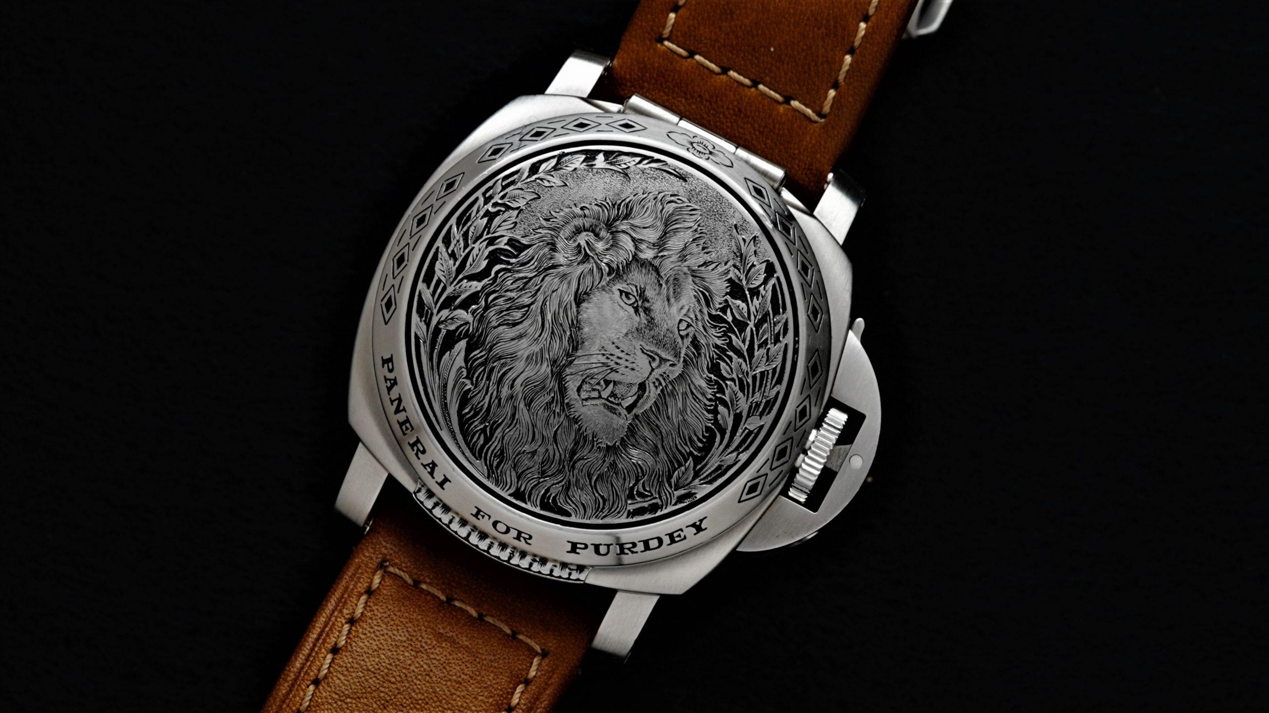 Panerai Luminor For Purdey Limired Edition front face of case.