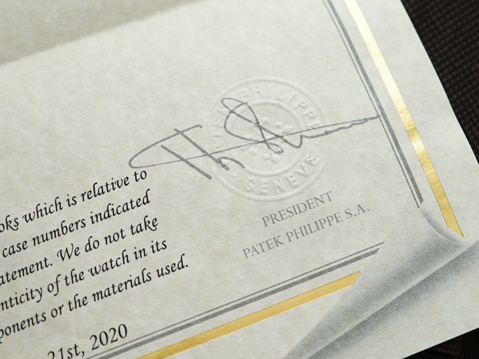 Patek Philippe Calatrava 32mm watch authentication papers signature.