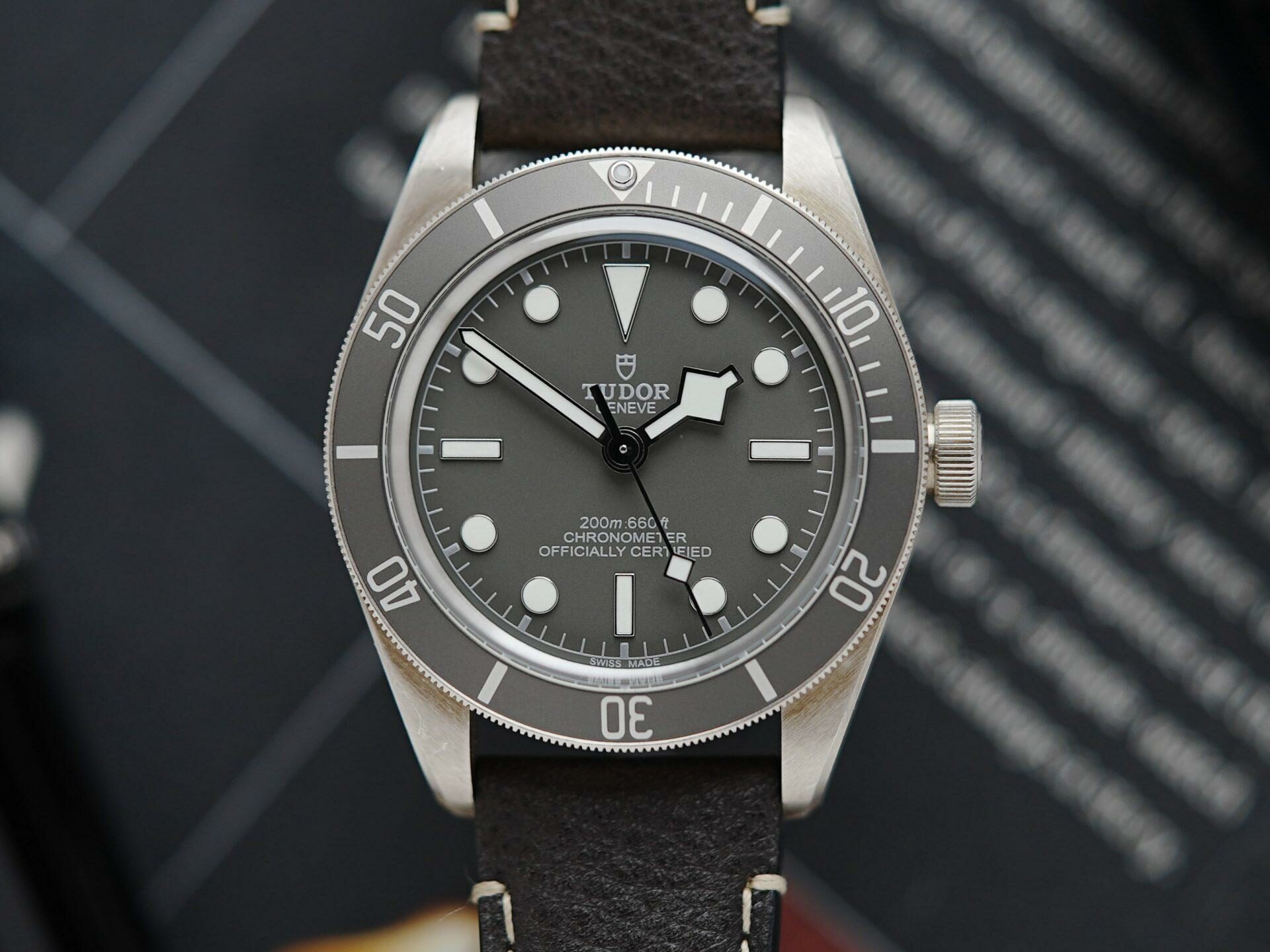 Tudor Black Bay Fifty-Eight 925 featured under white light.