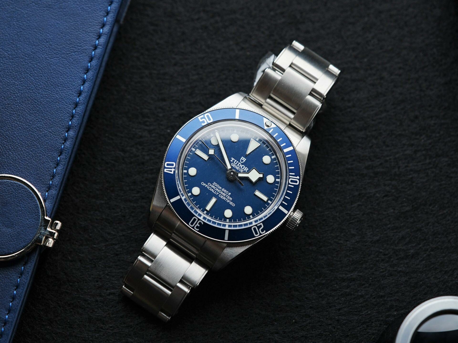 Tudor Black Bay Fifty-Eight featured under white light.