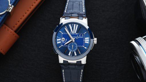 Ulysse Nardin Executive Dual Time featured under white lighting.