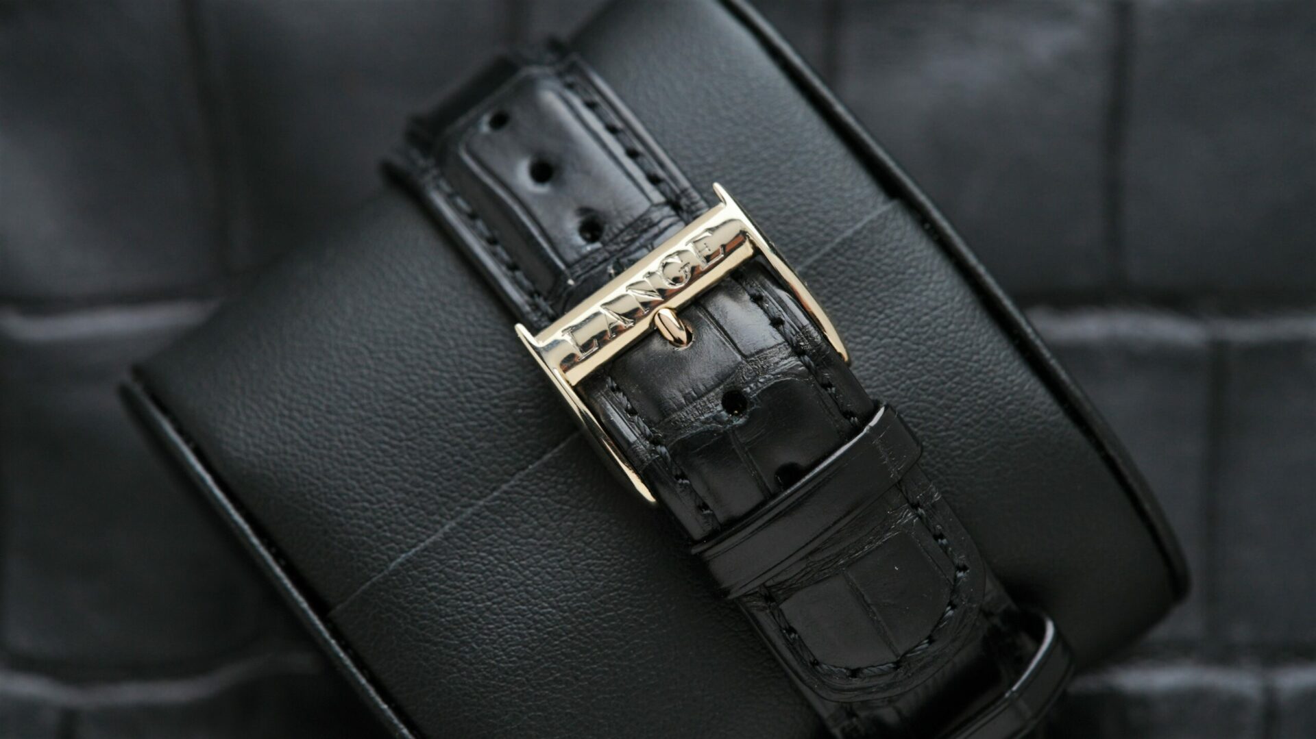 Strap and buckle on the A. Lange & Söhne Richard Lange Platinum watch.