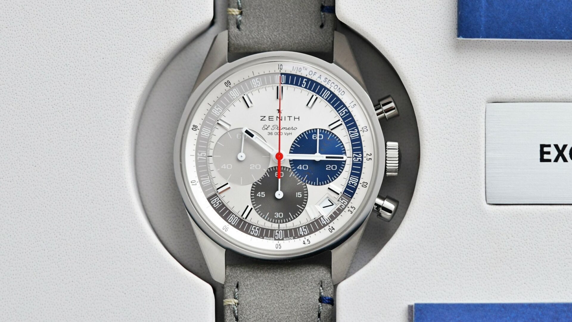 Zenith Chronomaster Original Striking 10th watch featured underneath white light.