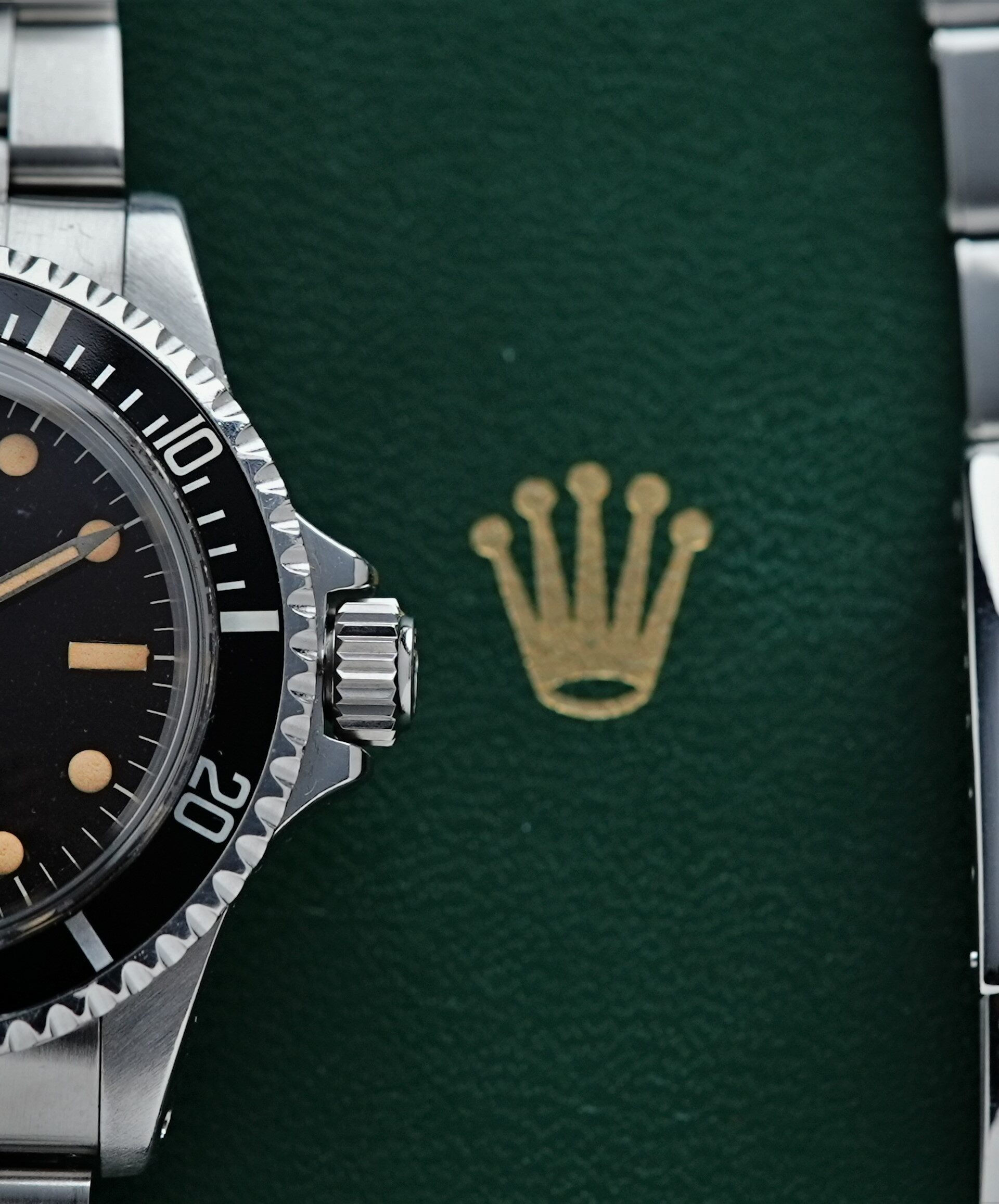 Rolex Submariner 5513 Bart Simpson Tropical Dial Original Patina Unpolished watch with bracelet.