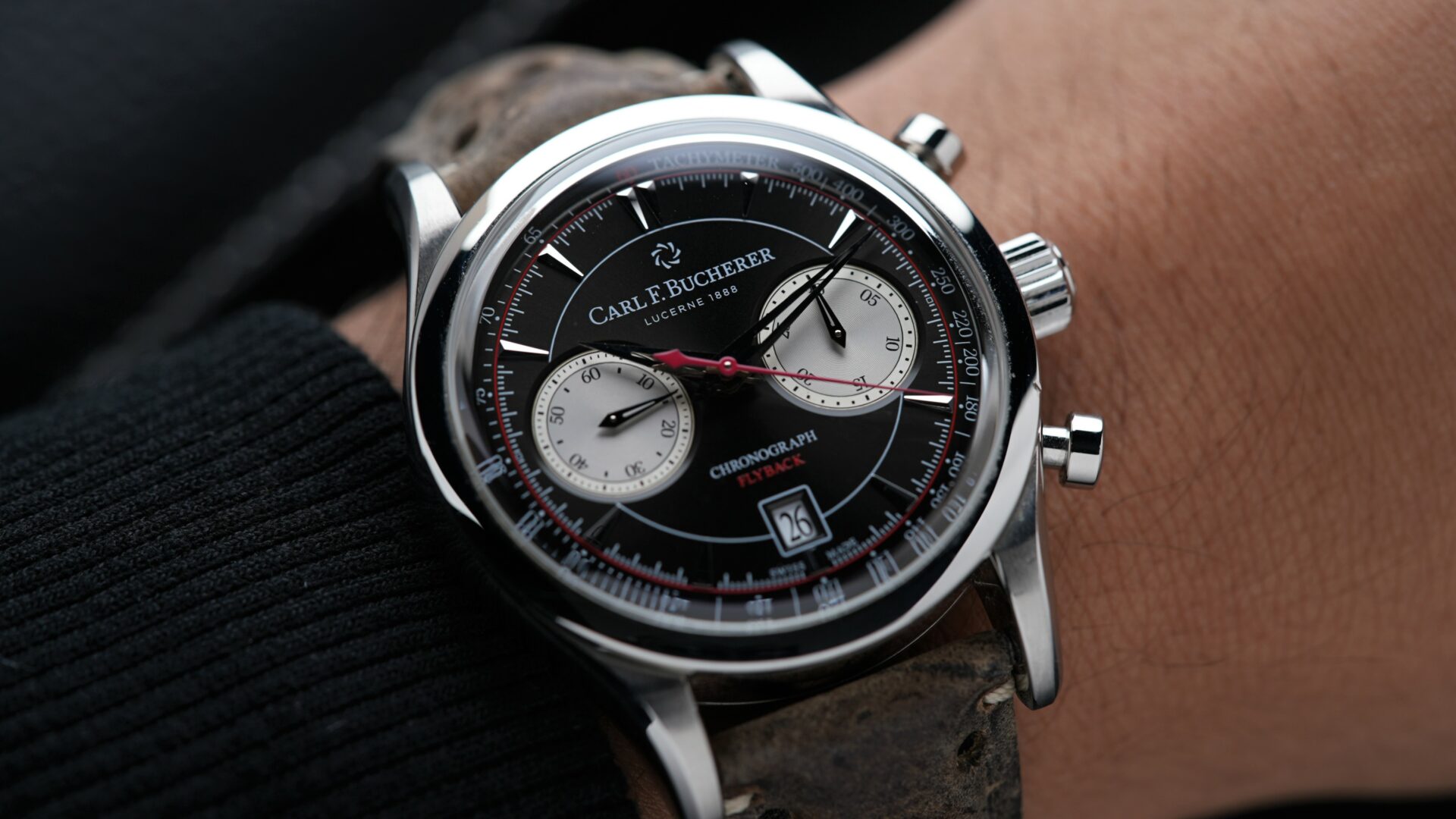 Carl F. Bucherer Manero Flyback Chronograph 00.10919.08.33.02 watch displayed on the wrist.