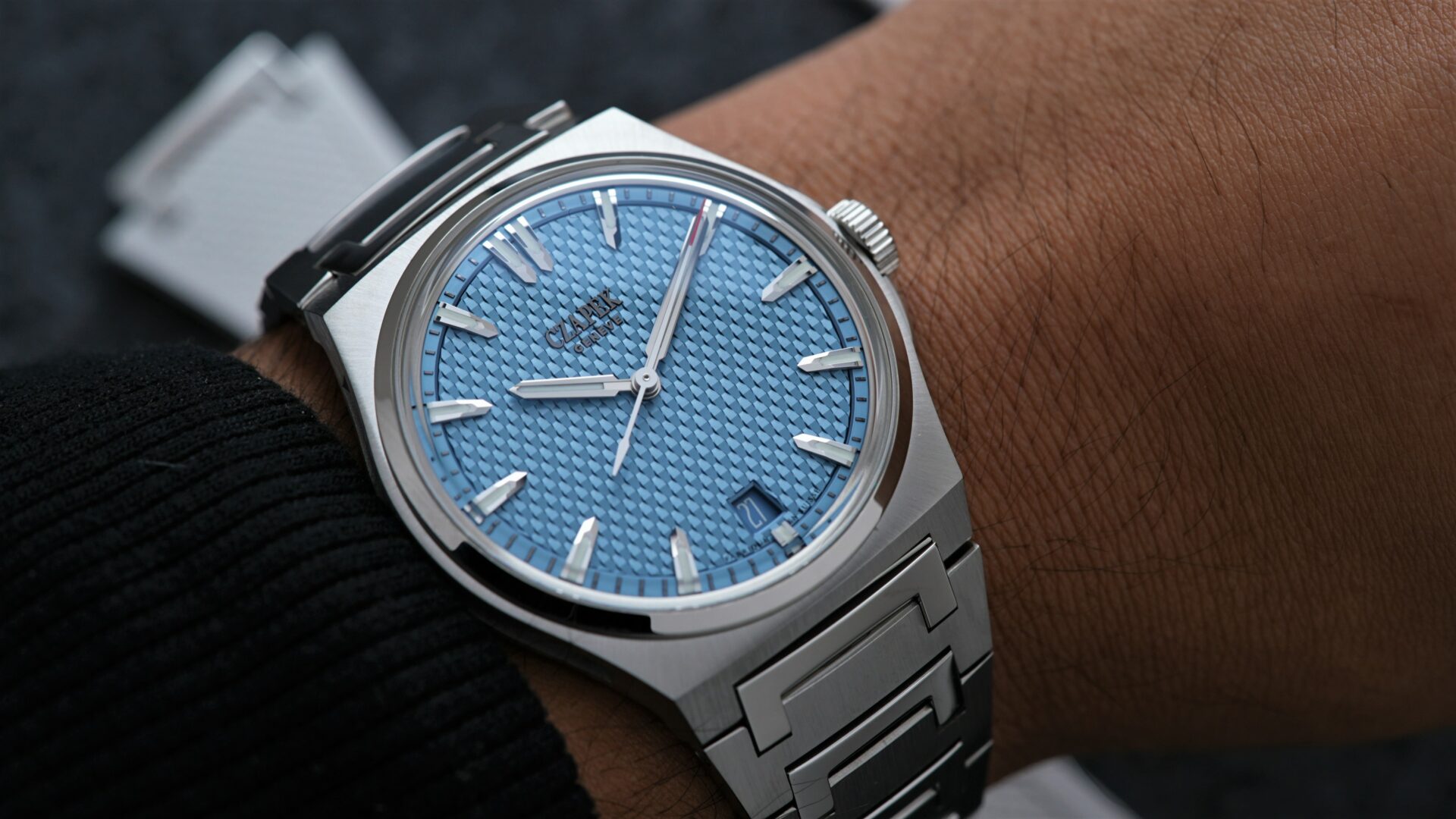 Czapek Passage de Drake Rare Glacier Blue Limited Production watch displayed on the wrist.