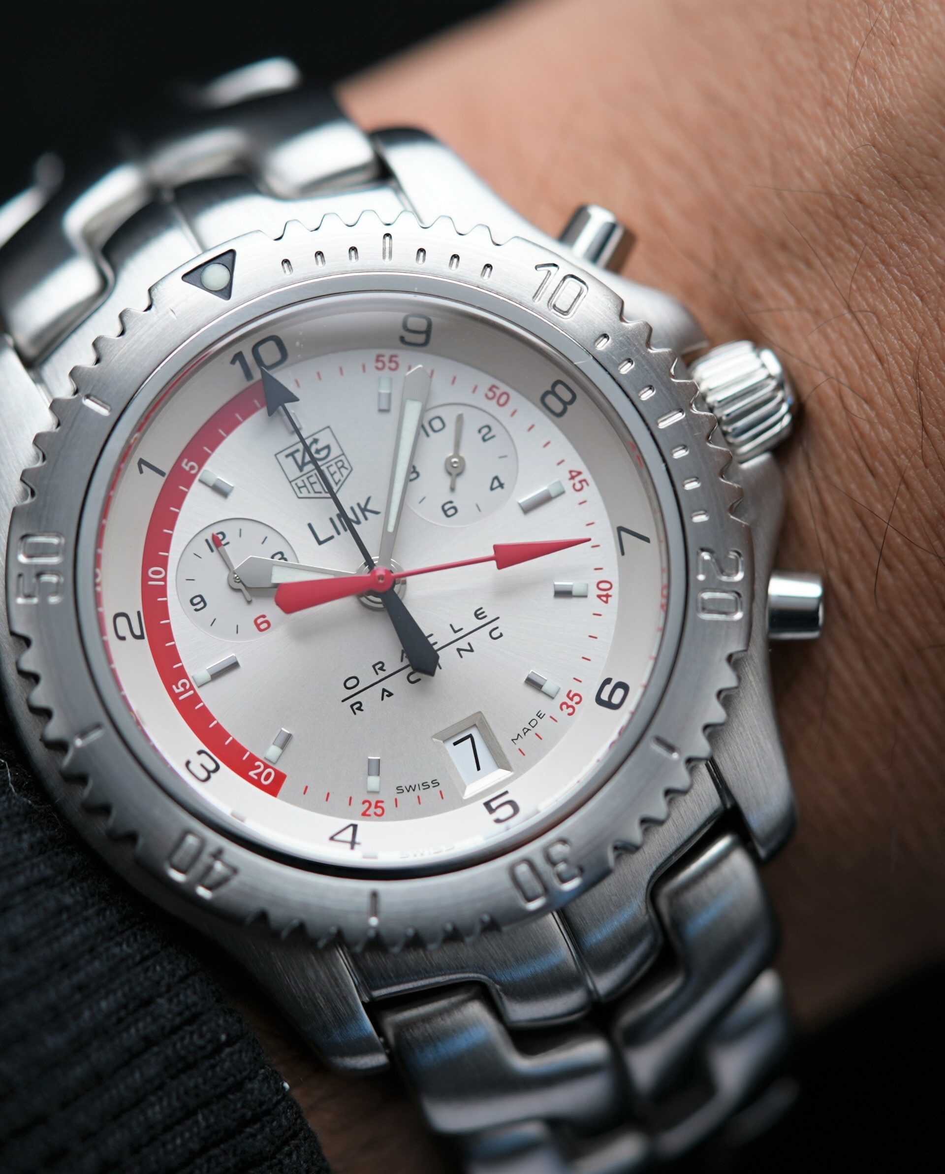 TAG Heuer Link Quartz Edition Quartz Ct1118 (bf090648) Link Oracle watch displayed on the wrist.