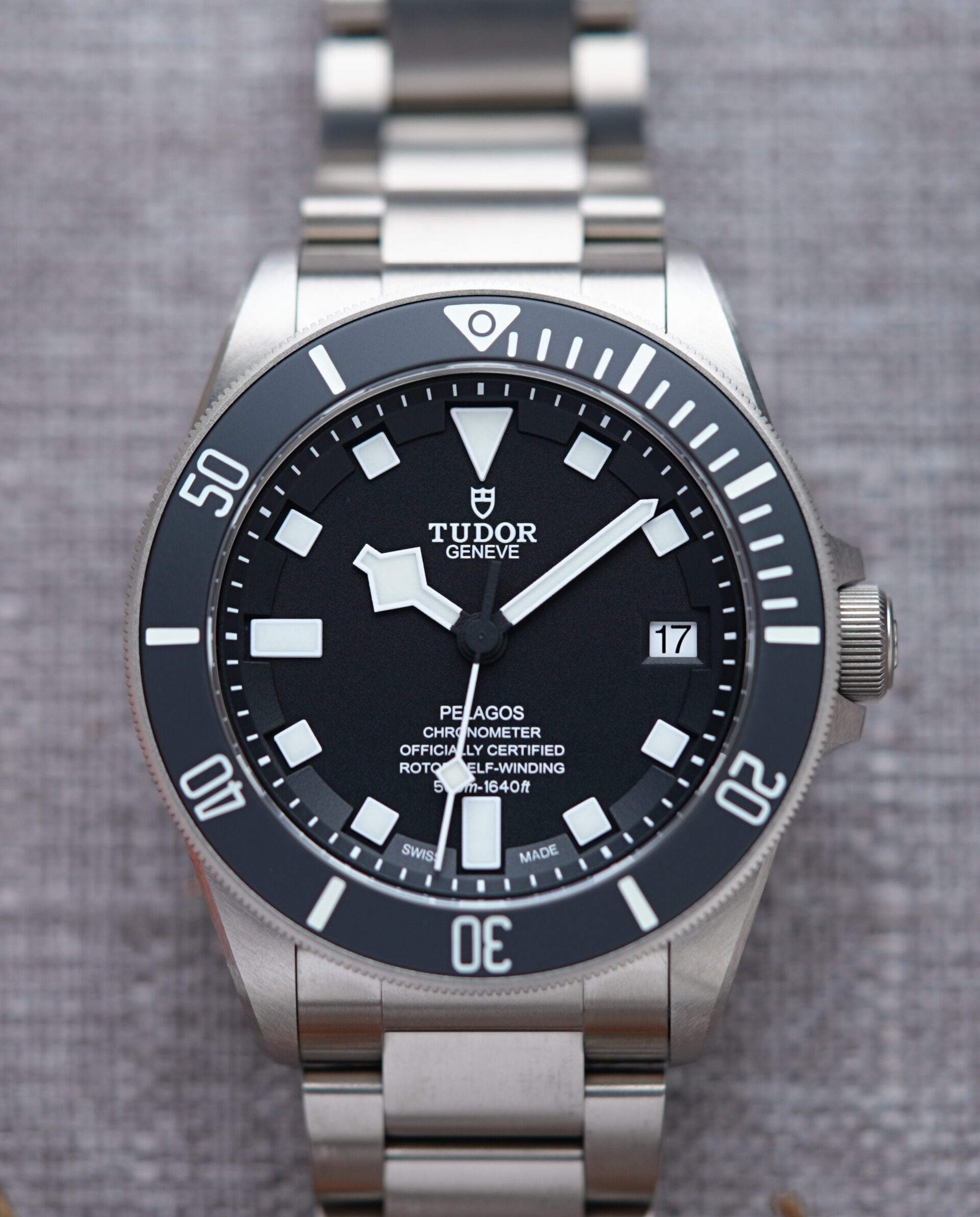Tudor Pelagos 25600TN watch featured under white lighting.