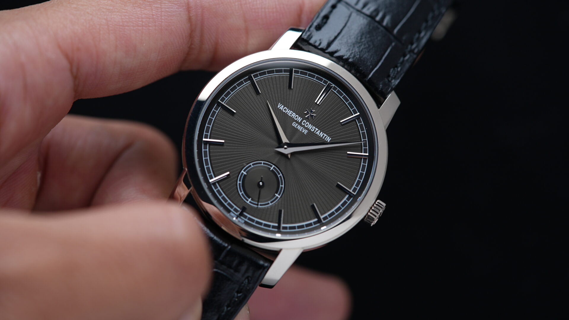 Vacheron Constantin Patrimony Traditional Japan 100th Anniversary watch displayed in hand.
