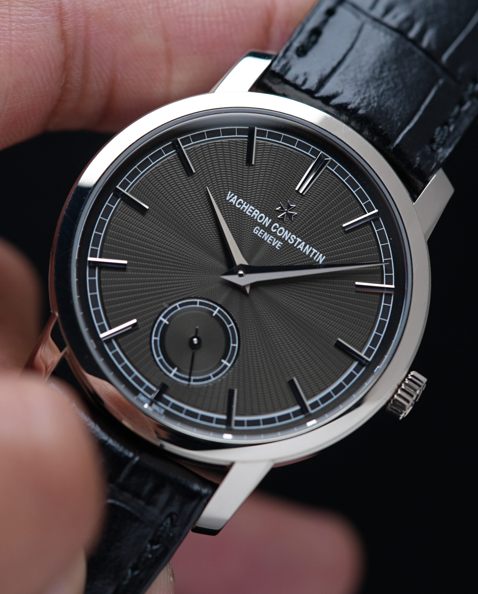Vacheron Constantin Patrimony Traditional Japan 100th Anniversary watch displayed in hand.