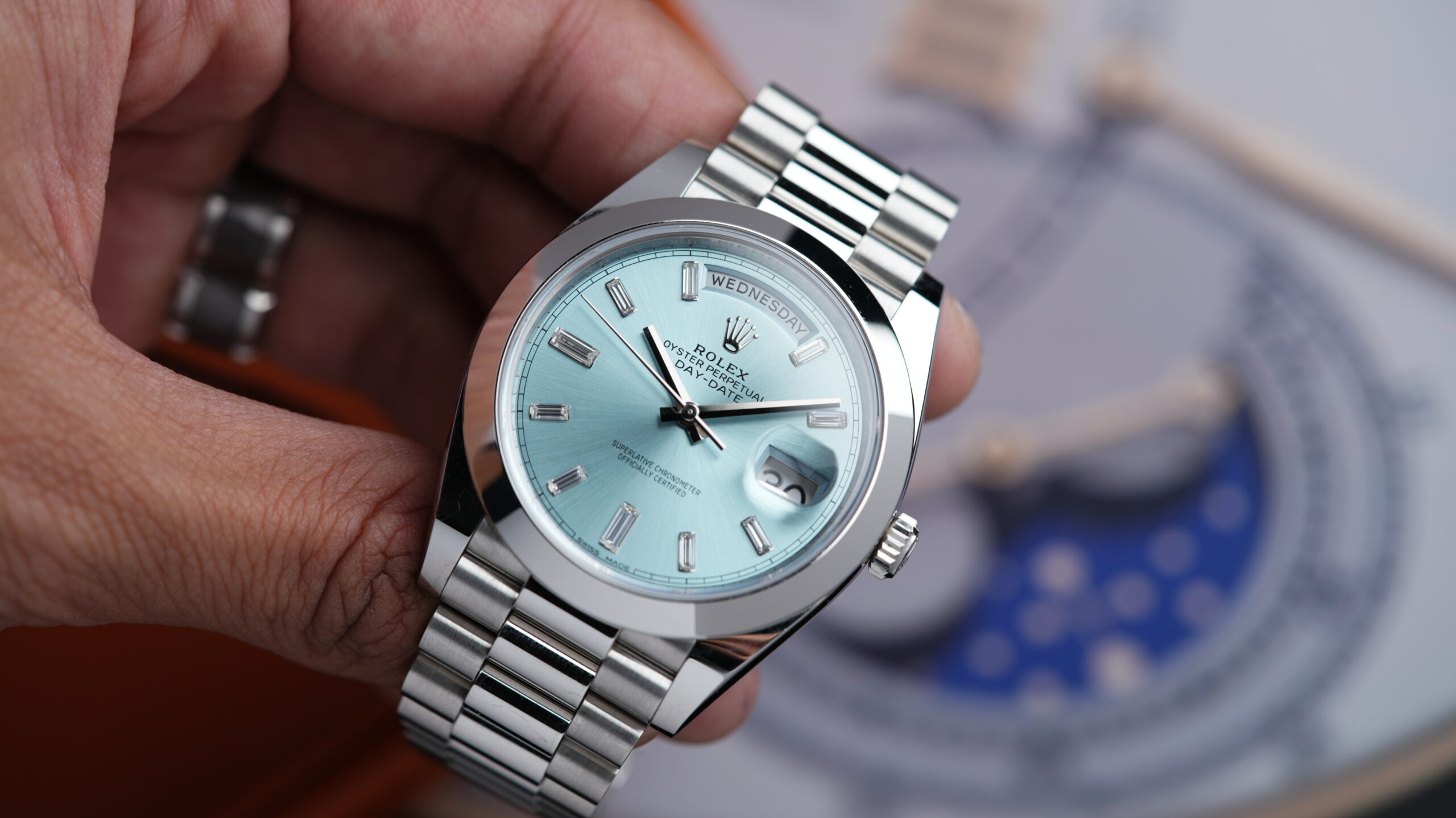 Rolex Day Date Ice Blue Watches - Luxury Watches USA