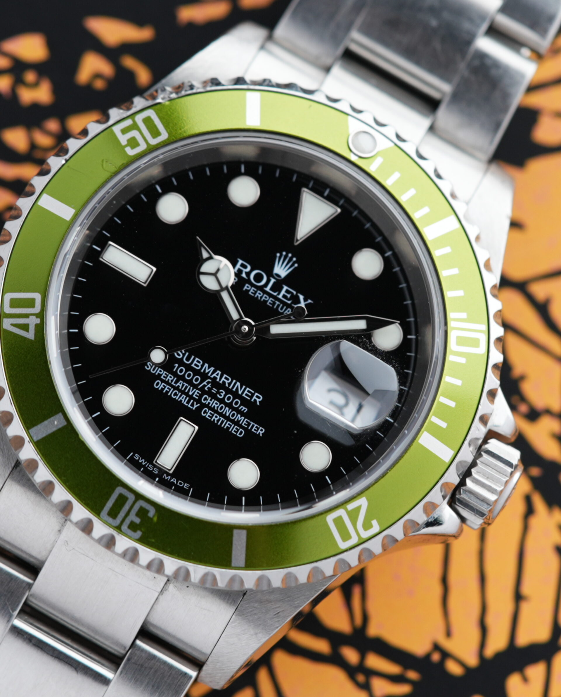 Rolex Submariner Date Kermit Green Bezel Steel Watch