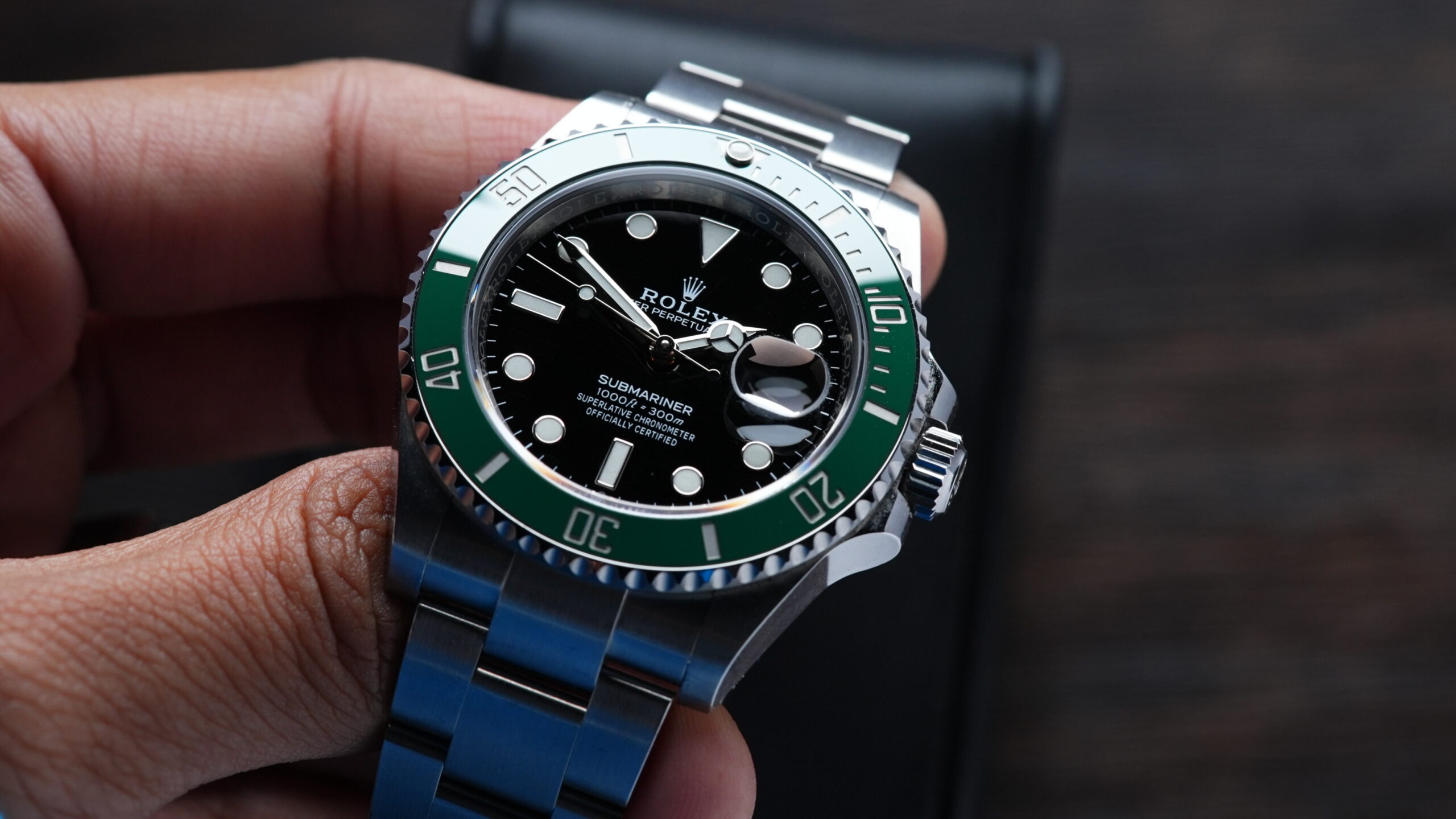 Rolex Steel Submariner Date Watch - The Starbucks - Green Bezel - Blac